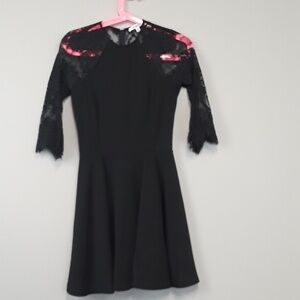 Bb Dakota Black Lace Fit & Flair Midi Dress